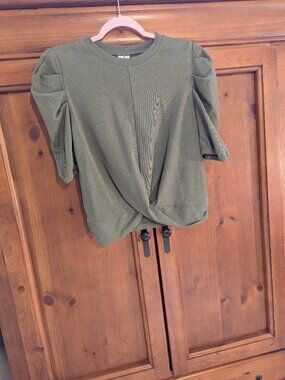 Grace & Karma Olive Green Top, size small